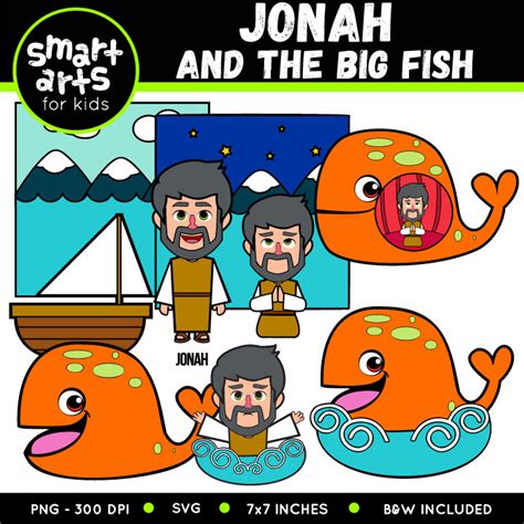 Jonah And The Big Fish Clip Art - Educational Clip Arts and Bible Stories