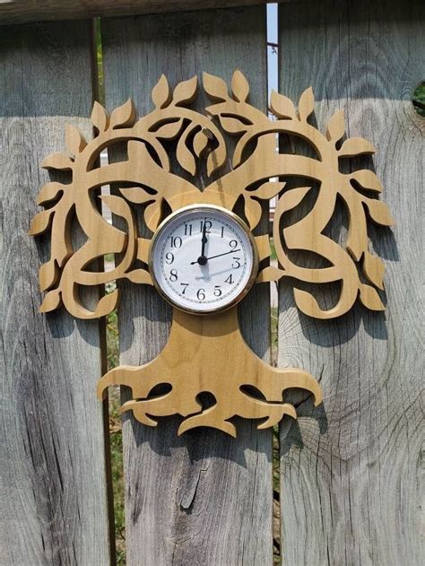 Tree Of Life Clock Wooden Wall Clock Tree Of Life Wall Art Etsy In