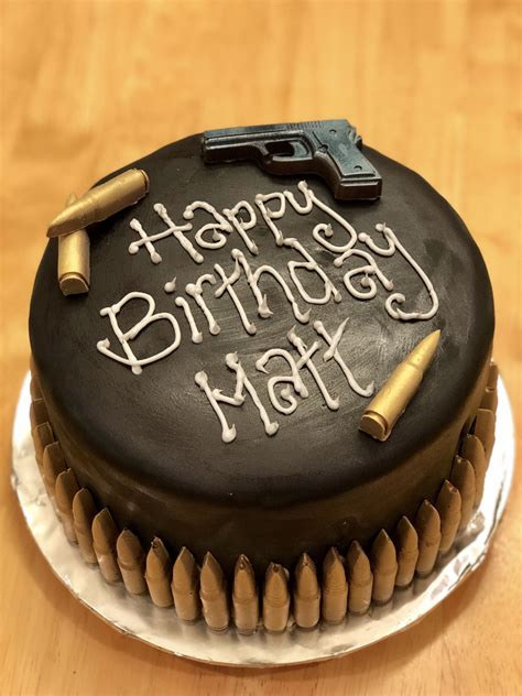 Happy Birthday Gun Cake