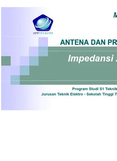 Modul Impedansi Antena Program Studi S Teknik Telekomunikasi