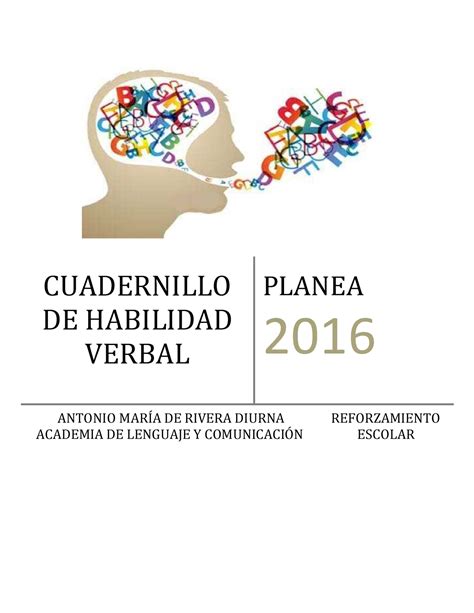 Habilidad Verbal Planea 2016 Cuadernillo De Habilidad Verbal Planea