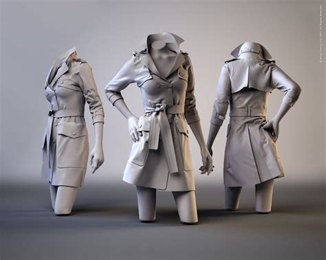 Trench Coat, Marvelous Designer 2 | Marvelous designer, Trench coat, Designer clothing patterns