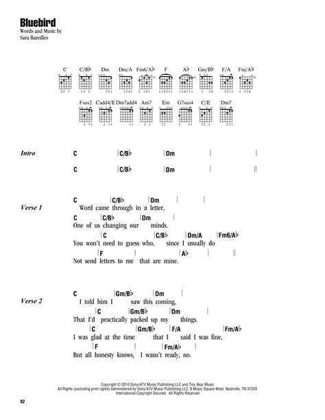 Bluebird by Sara Bareilles - Guitar Chords/Lyrics - Guitar Instructor