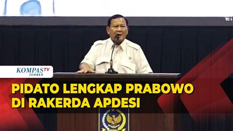 Pidato Menhan Prabowo Di Rakerda Ii Dpd Apdesi Jawa Barat Berharap