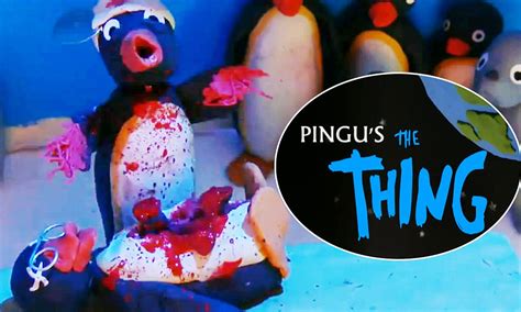 Animator merges children's classic Pingu with horror film The Thing | Daily Mail Online