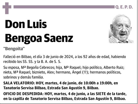 Luis Bengoa Saenz Esquela El Correo