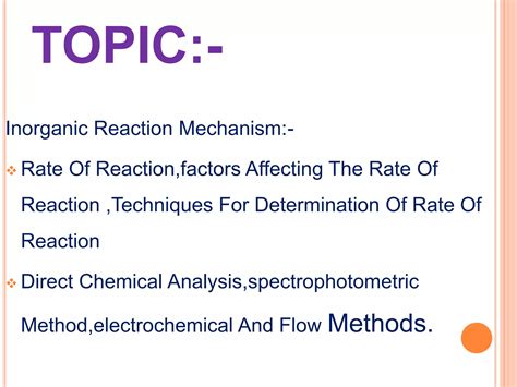 Inorganic REACTION MECHANISM | PPT