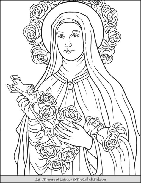 Saint Therese Of Lisieux Coloring Page Thecatholickkid Catholic