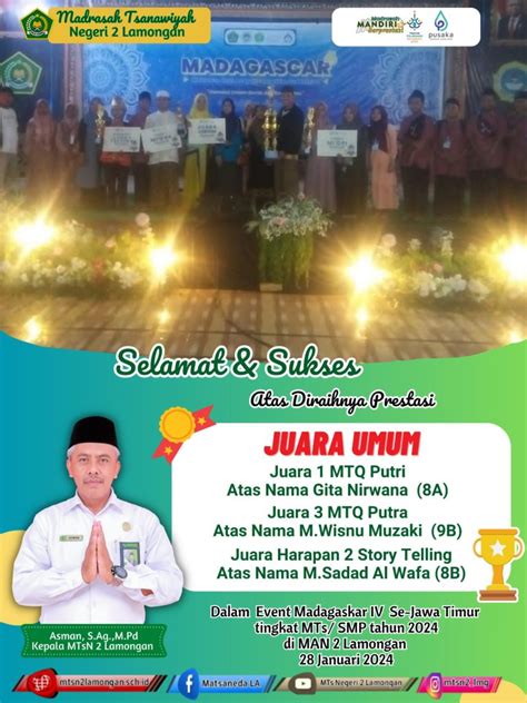 Lagi Siswa Mtsn Lamongan Borong Piala Sebagai Juara Umum Tingkat