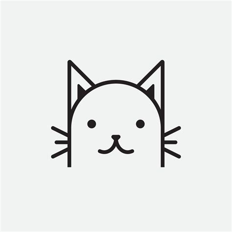 Cute Cat Head Cartoon Logo Cat Head Good For Cat Care Related Products