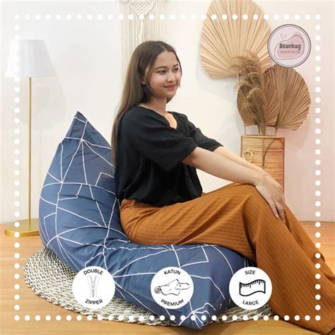 Promo Bean Bag Plus Isi Size Dewasa Triangle Midnightblue Beanbag