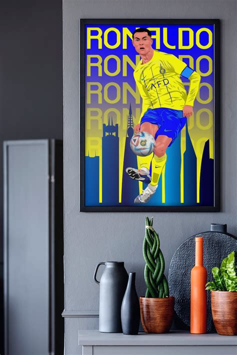 Cristiano Ronaldo Al Nassr Print Saudi Arabia Portugal Etsy