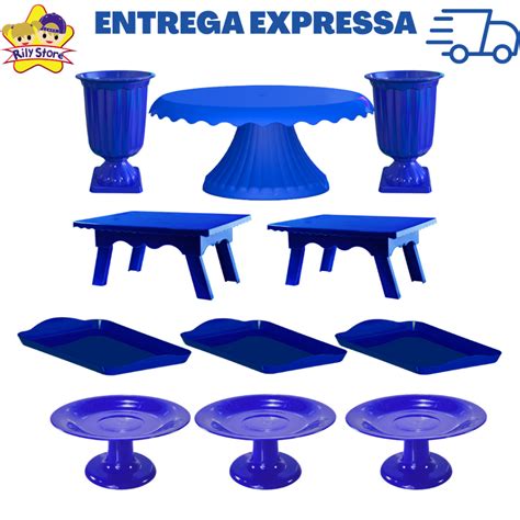 Kit New Decora Boleira Cake Renda 22cm 2 Vasos Grego 2 Mesinhas 3