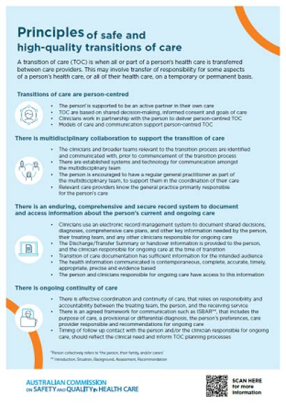 Principles For Safe And High Quality Transitions Of Care Australian