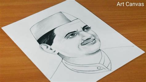 Lal Bahadur Shastri Drawing With Pencil Sketch Step By Step