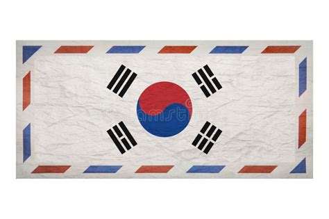 Postal Envelope Envelope With The Image Flag Of South Korea Korean Flag Crumpled Envelope