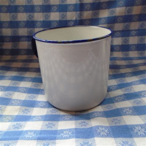 Blue Enamel Mug Etsy