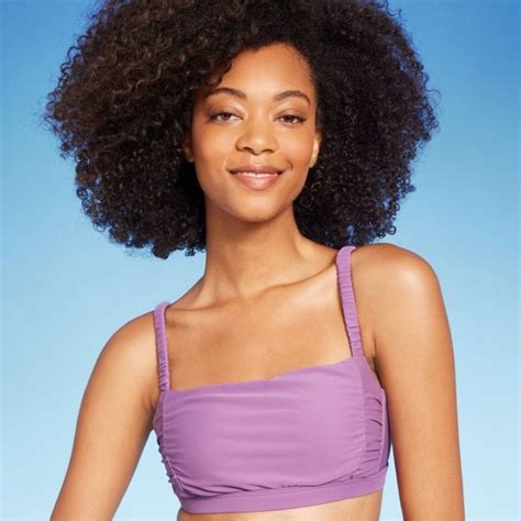 Shade Shore Swim Nwt Womensshirred Longline Bikini Top Shade