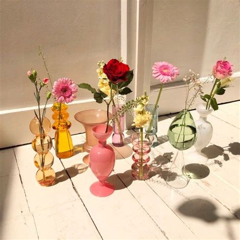 Glass Nordic Glass Small Vases Flower Arrangements Decoration Etsy