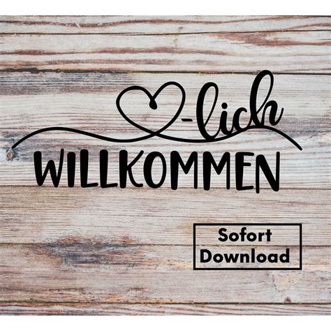 Plotterdatei Herzlich Willkommen svg png Sofort Download Etsy Österreich