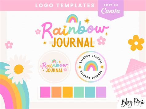 Logo Template - Rainbow Journal ⋆ Blog Pixie