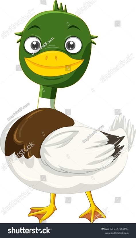 Cute Duck Happy Face Illustration Stock Vector (Royalty Free ...