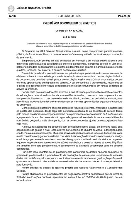 Decreto Lei n º 32 A 2023 Estabelece o novo regime de gestão e