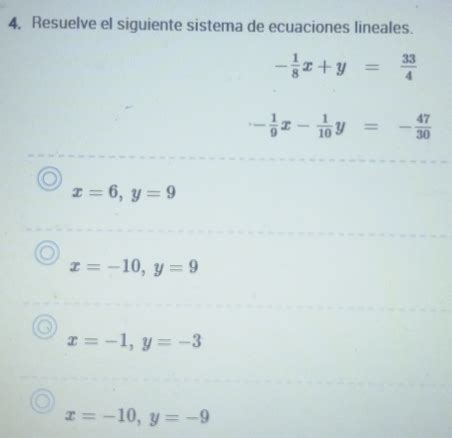 Solved Resuelve El Siguiente Sistema De Ecuaciones Lineales