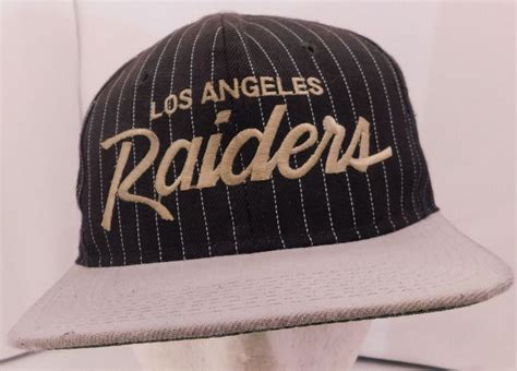 Los Angeles Raiders Pinstripe Script Hat On Mercari Pinstripe Snapback Hats