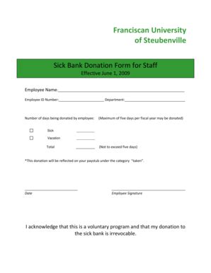 Fillable Online Franciscan Sick Bank Donation Form Franciscan