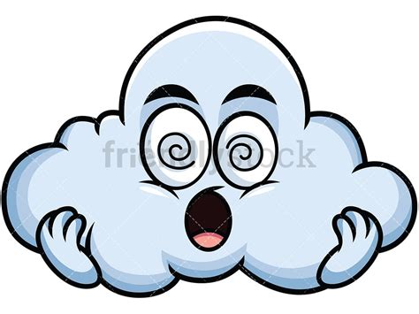 Stunned Cloud Emoji Cartoon Vector Clipart - FriendlyStock