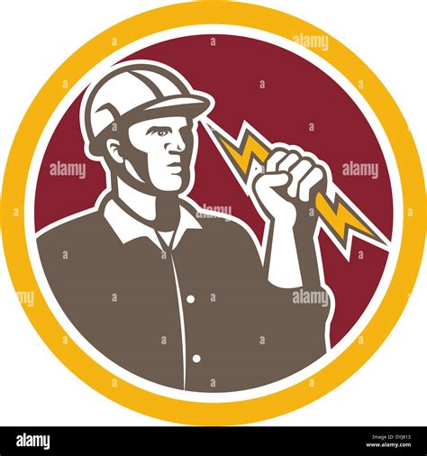 Ilustraci N De Un Electricista Construcci N Lineman Trabajador