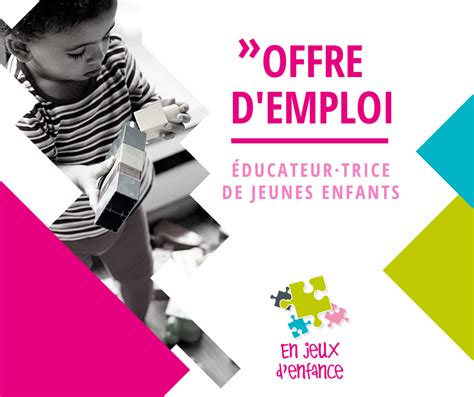 Offre D Emploi Educateur Rice De Jeunes Enfants Cdi H Semaine