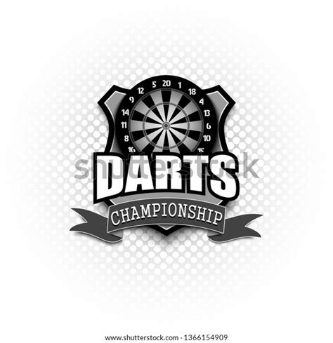 Darts Logo Template Design Black White Stock Vector Royalty Free 1366154909 Shutterstock