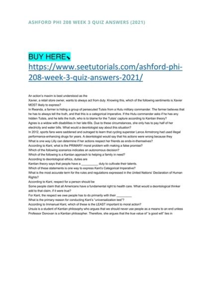 Ashford Phi Week Quiz Answers Docx