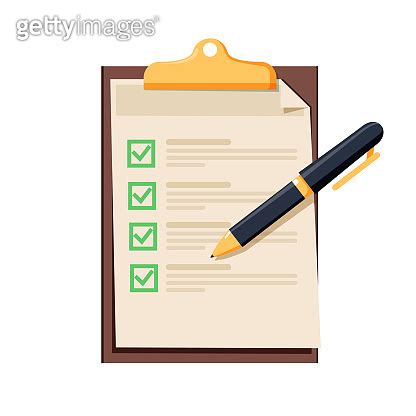 Checklist Icon Document With Green Ticks Checkmarks Checklist And Pen