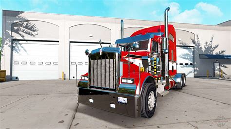 La Piel De Color Rojo En El Camión Kenworth W900 Para American Truck