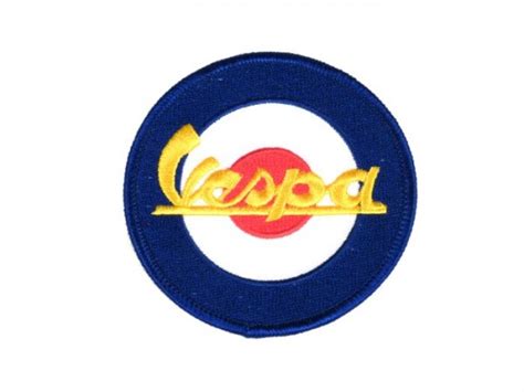 Aufnäher Patch VESPA target blau rot weiss Ø 76mm Aufnäher