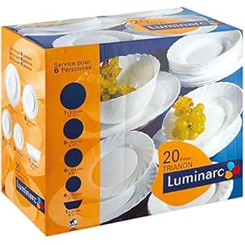 Luminarc Trianon 20pc Dinner Set For 6 Persons Amazon Co Uk Kitchen