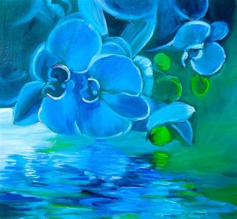 Blue Orchid Painting By Jenny Jonah Saatchi Art Orchids Painting