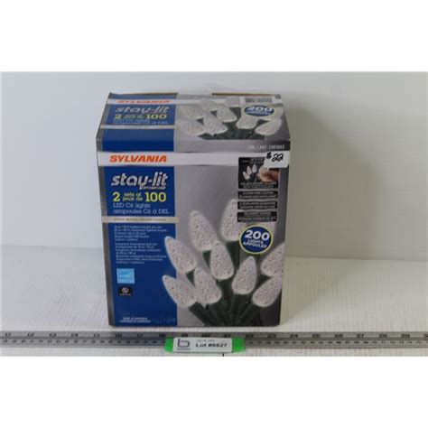 Sylvania Stay Lit 2 Sets Of 100 White Lights Nib Bodnarus Auctioneering