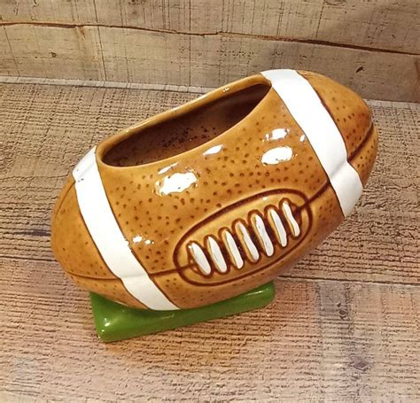 Vintage Ceramic Football Planter Vintage Football Planter Etsy