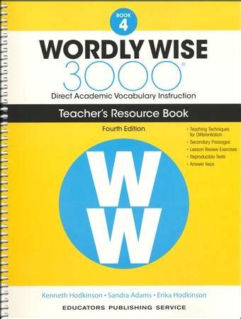 Wordly Wise 3000 Book 4 Teacher S Guide 4th Edition Homeschool