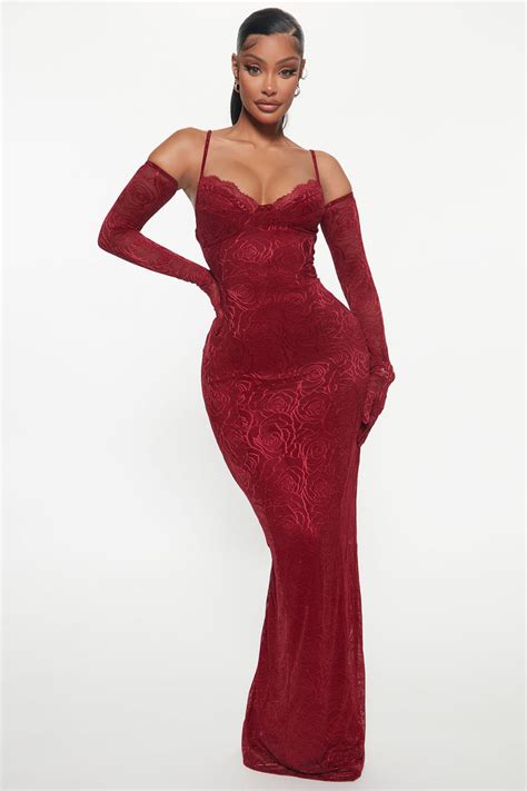 Romance Glove Dress Set Burgundy Fashion Nova Dresses Fashion Nova