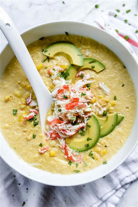 Chilled Corn and Crab Soup Recipe | foodiecrush.com