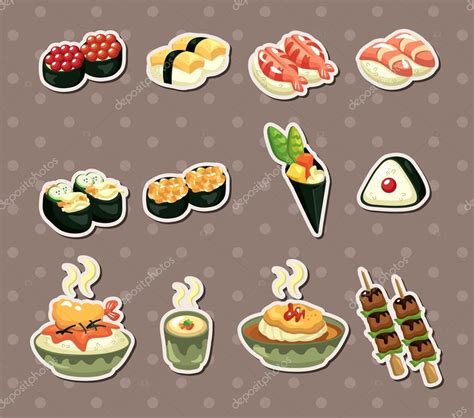 Japanese Food Stickers — Stock Vector © Mocoo2003 12752319