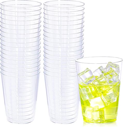 Wdf 60 Pack Clear Plastic Cups 10 Oz Clear Disposable Cups