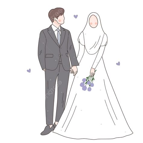 Illustration Of A Romantic Muslim Wedding Halal Couple Muslim Wedding