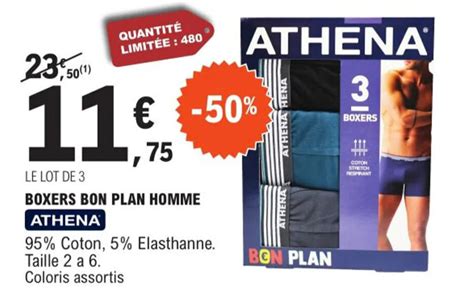 Promo Boxers Bon Plan Homme Athena Chez E Leclerc