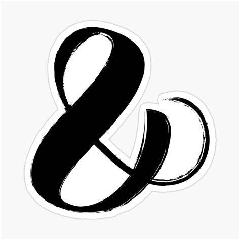 Ampersand Symbol Black Brush Calligraphy Art Print ...